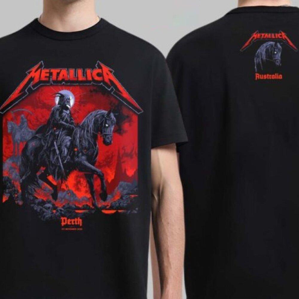 Metallica M72 Perth  Pop Up Shop Event T Shirt 2 Sided